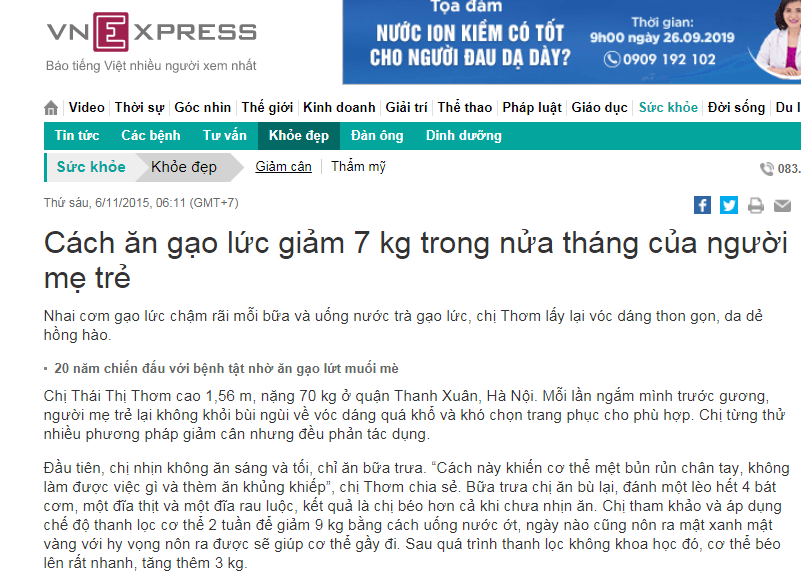 Sử dụng gạo lứt giảm cân xu hướng cho 2020 23 review-gạo-lứt-giảm-cân-vnexpress