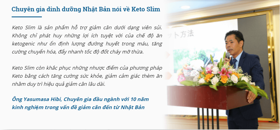 đánh giá keto slim từ chuyên gia nhật bản