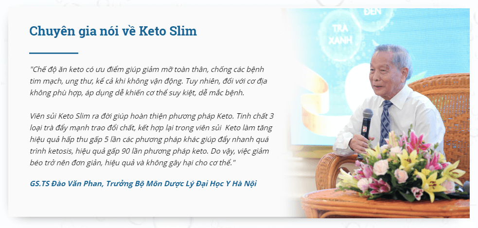 đánh giá keto slim từ chuyên gia