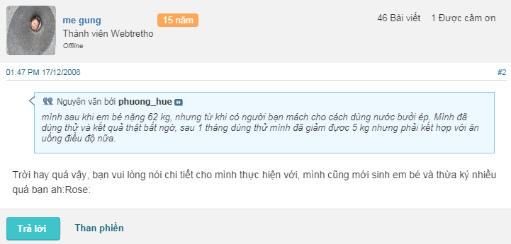 Ăn bưởi có giảm cân không webtretho 1