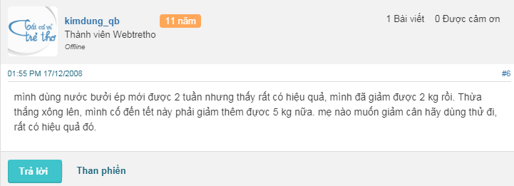 Ăn bưởi có giảm cân không webtretho 2