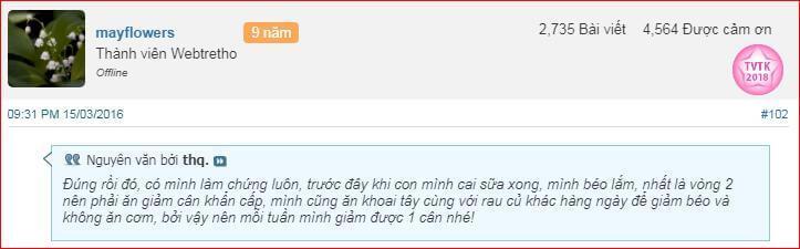 Giảm cân bằng khoai tây webtretho 2