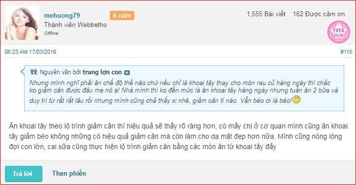 Giảm cân bằng khoai tây webtretho 5