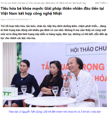 đánh giá tinh bột hẹ heta.q từ báo chí 2